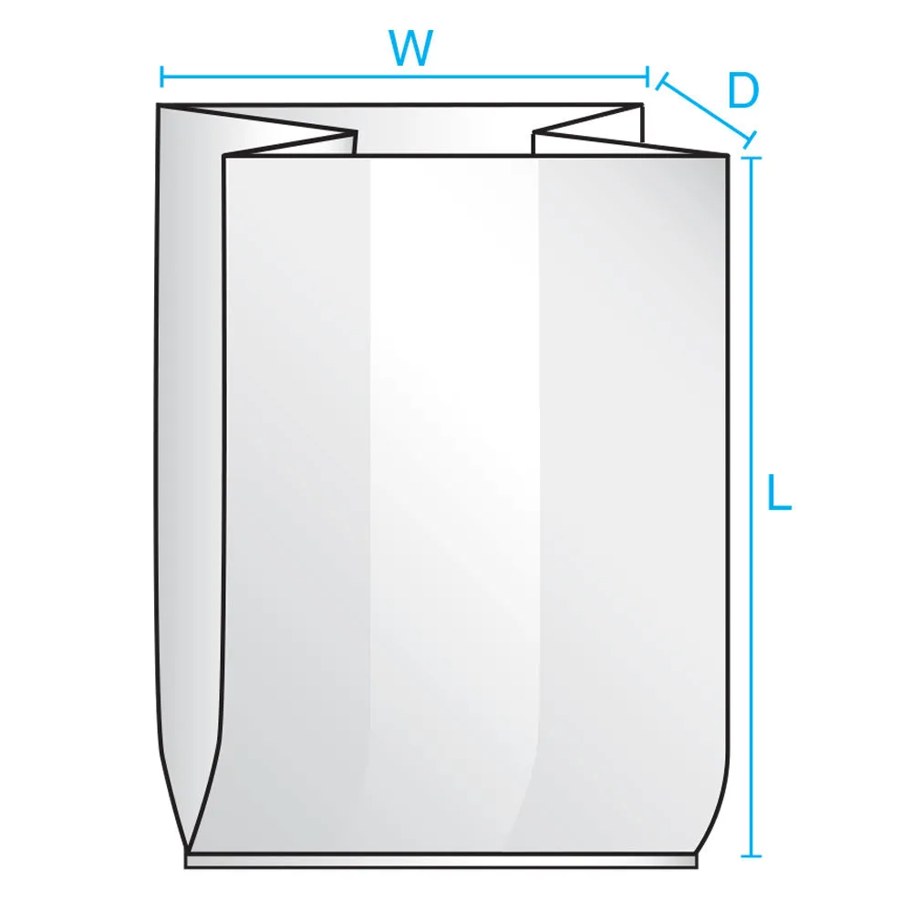 12" x 8" x 30" x 3 mil Clear Eco-Manufactured Plastic Side-Gusseted Bags (Case of 250)