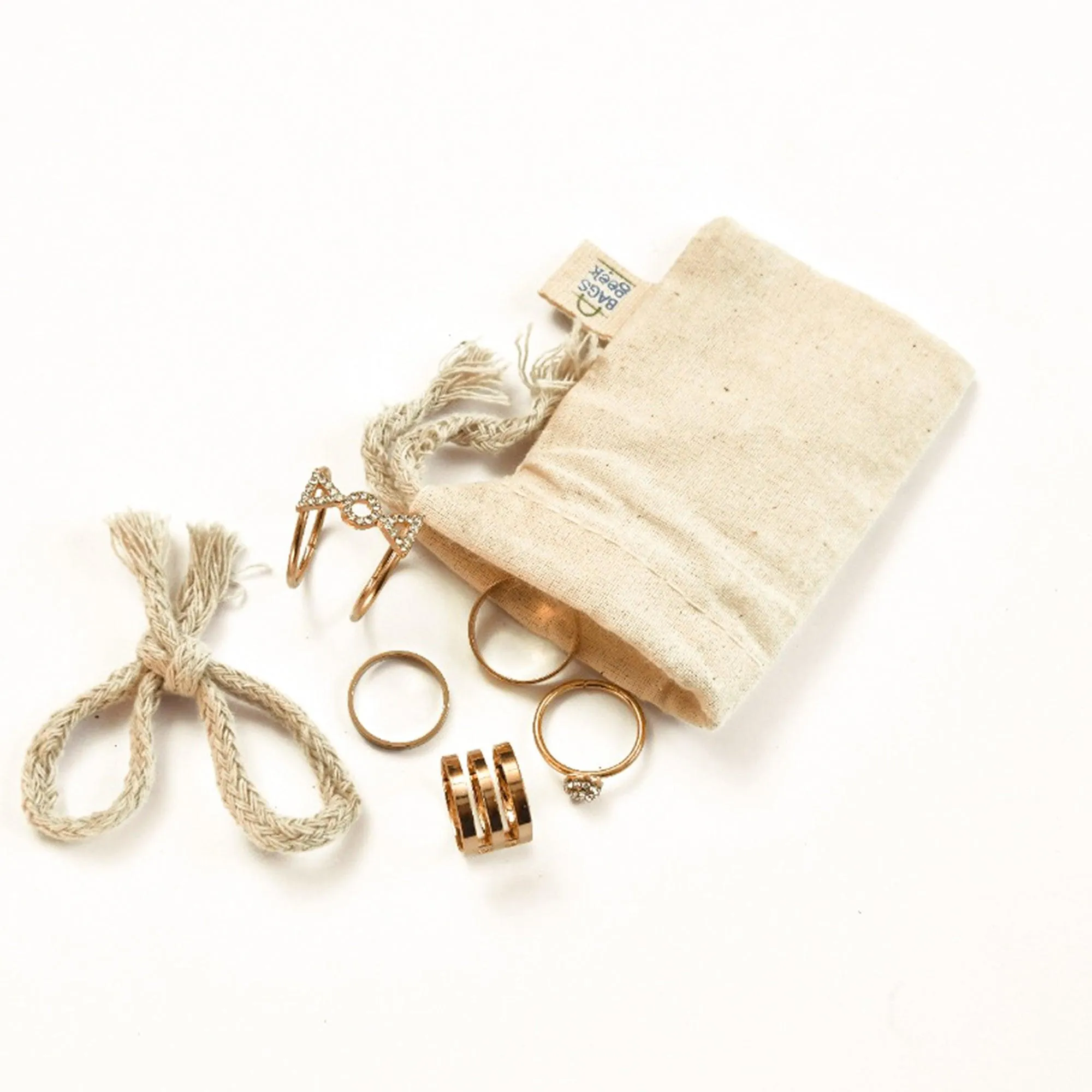 18X20 inches Single 100% Cotton Muslin Drawstring Bags