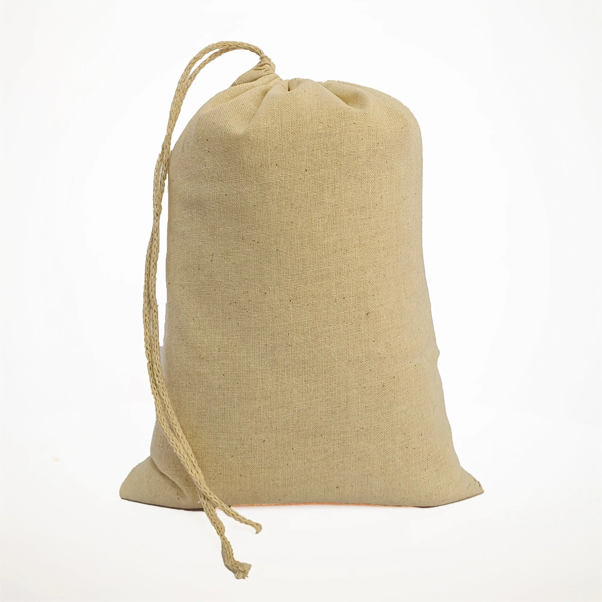 18X20 inches Single 100% Cotton Muslin Drawstring Bags