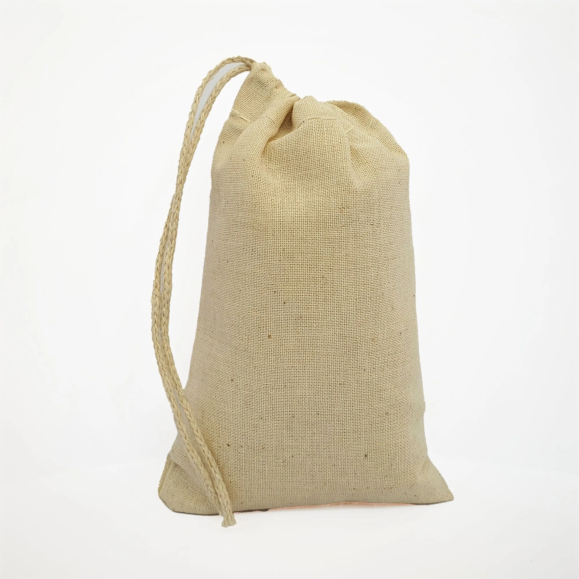 18X20 inches Single 100% Cotton Muslin Drawstring Bags