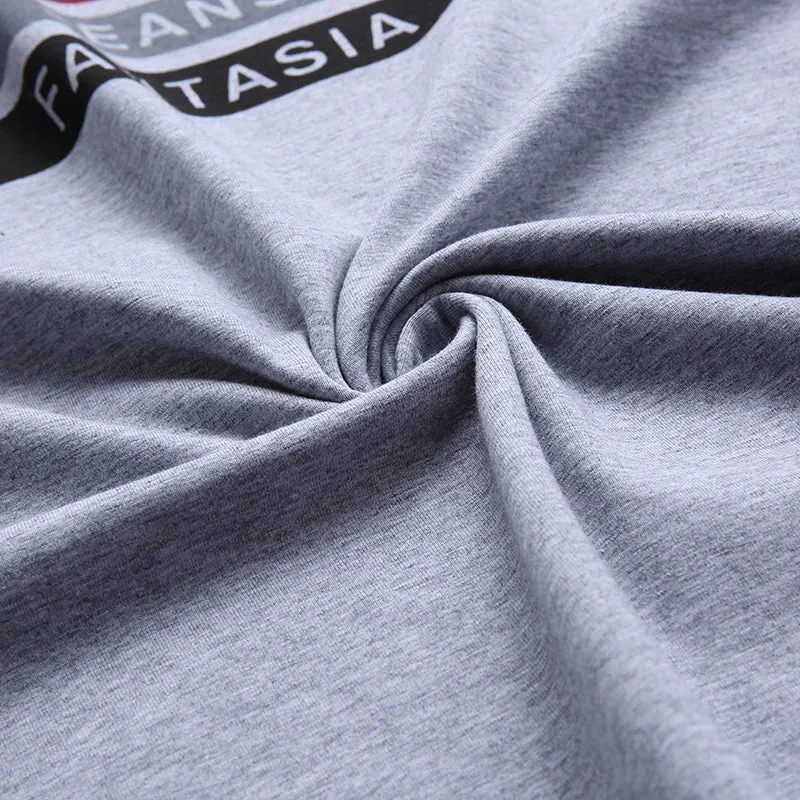 2019 Mercerized Cotton New Fashion Brand T Shirts Print Street Wear Tops Top Grade Korean Long Sleeve  T-Shirt For Men Clothes