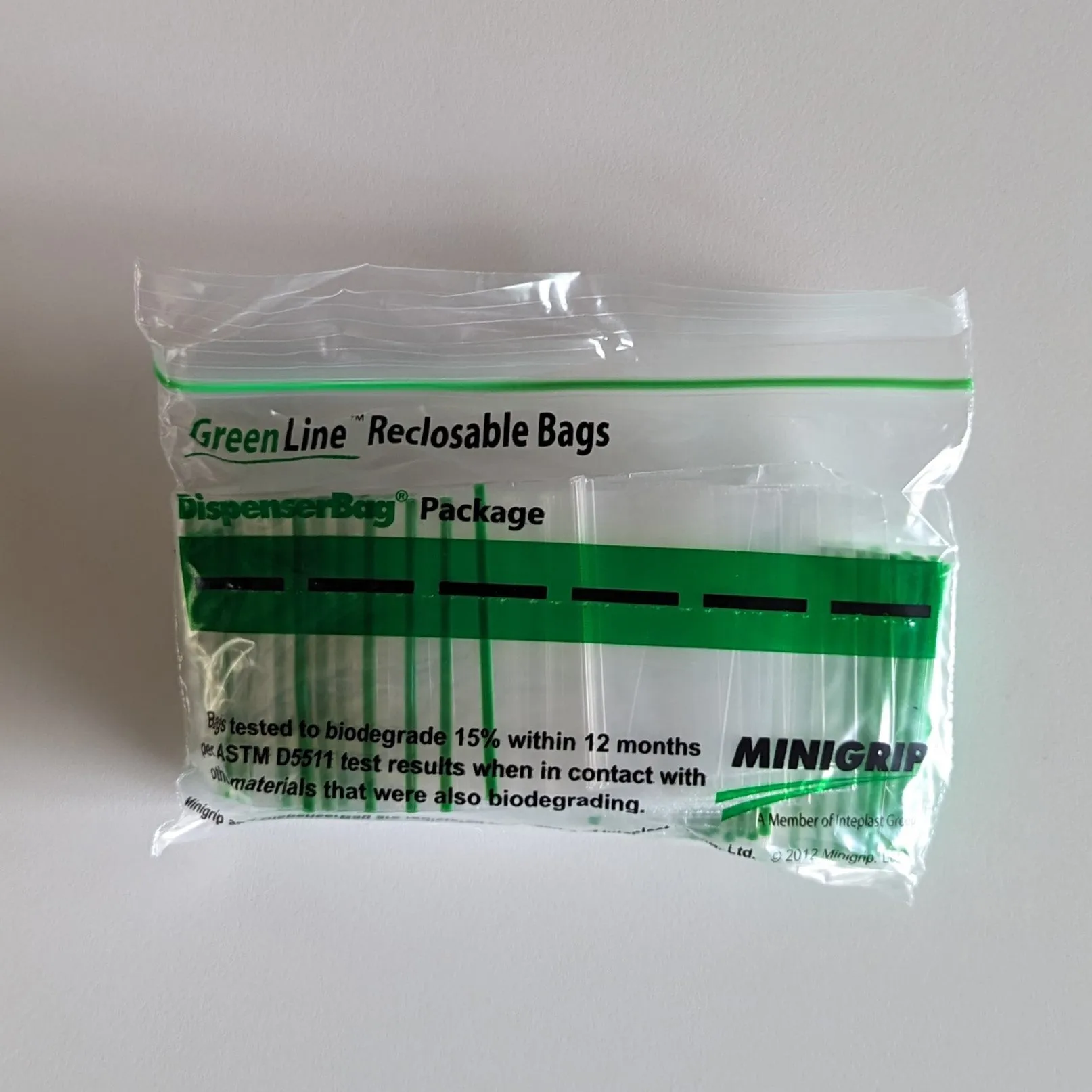 2" x 2" x 2 mil XX-Small Clear Landfill-Biodegradable Plastic Ziplock Bags with Resealable Zipper, Green Line (Pack of 100)