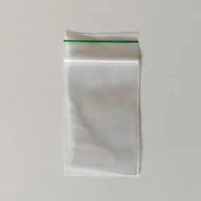 2" x 3" x 2 mil X-Small Clear Landfill-Biodegradable Plastic Ziplock Bags with Resealable Zipper, Green Line (Pack of 100)