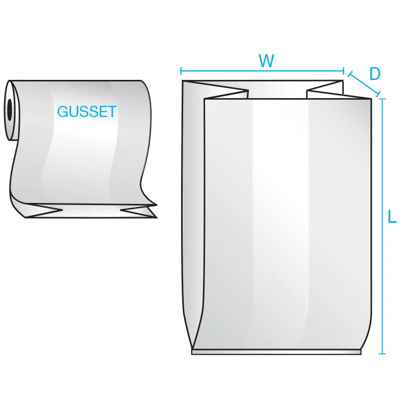 42" x 32" x 60" x 1.5 mil Clear Eco-Manufactured Plastic Side-Gusseted Bags (Roll of 130)