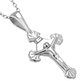 925 Sterling Silver Religious Cross Classic Crucifix Pendant Necklace