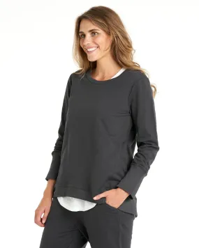 Dolly Round Neck Relaxed Basic Sweater - Gunmetal