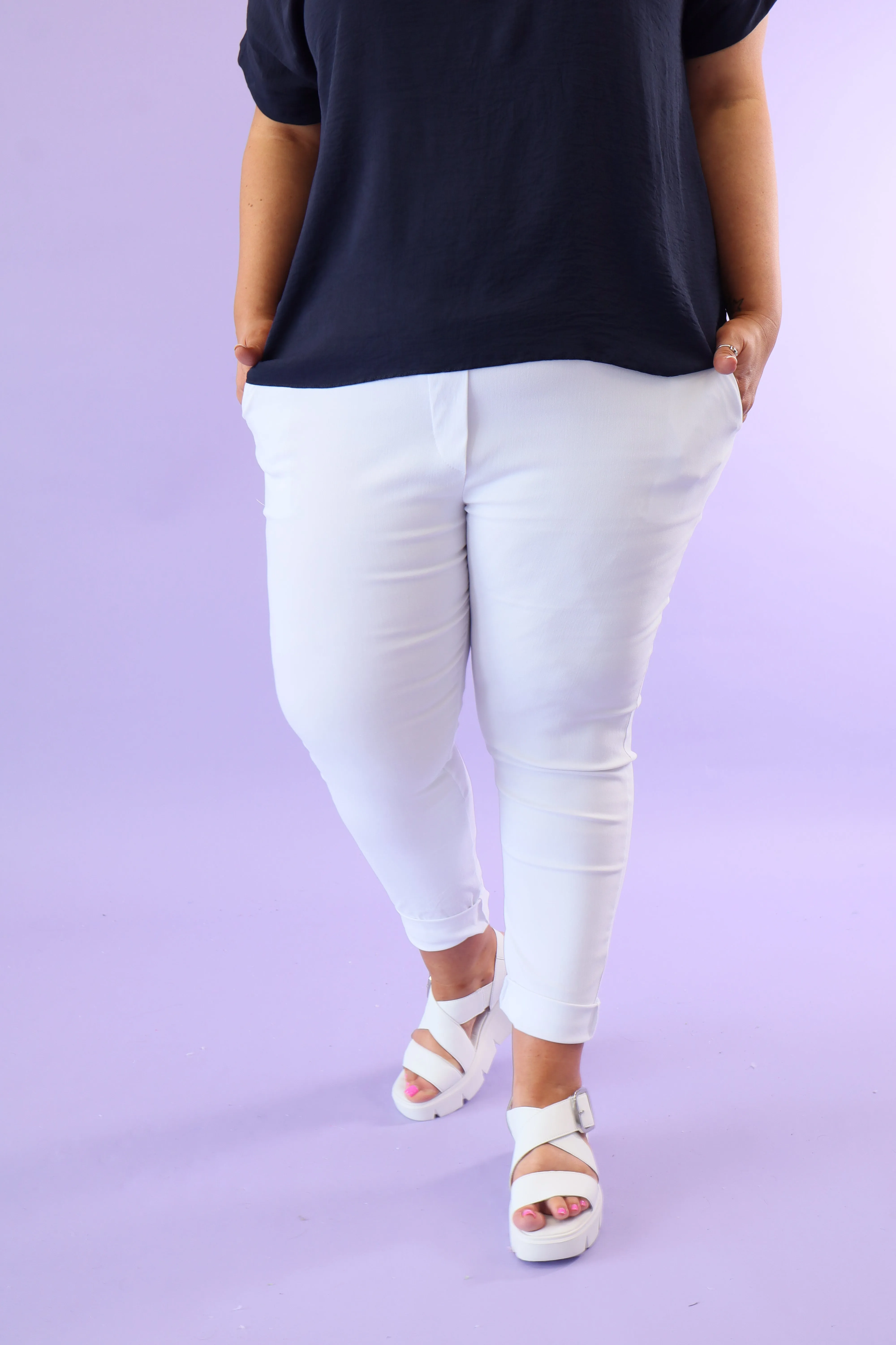 Elegant White Heidi Joggers - Comfortable & Stylish Activewear for Everyday Wear