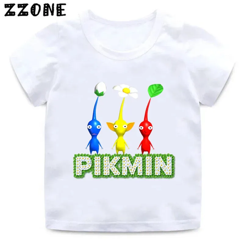 Hot Sale Video Game Pikmin 4 Print Cartoon Kids T-Shirts Cute Funny Girls Clothes Baby Boys T shirt Summer Children Tops,ooo5868