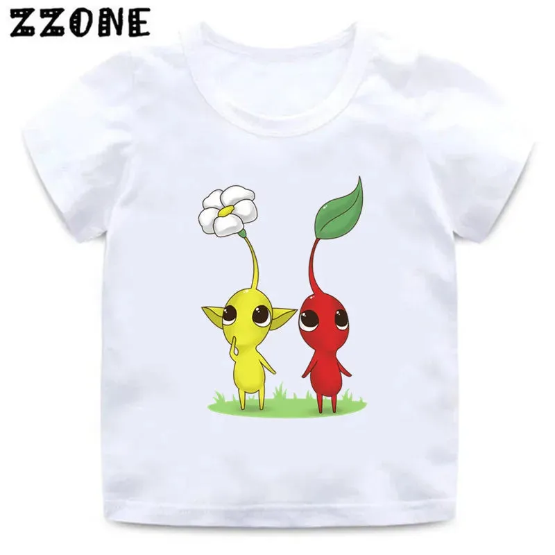 Hot Sale Video Game Pikmin 4 Print Cartoon Kids T-Shirts Cute Funny Girls Clothes Baby Boys T shirt Summer Children Tops,ooo5868
