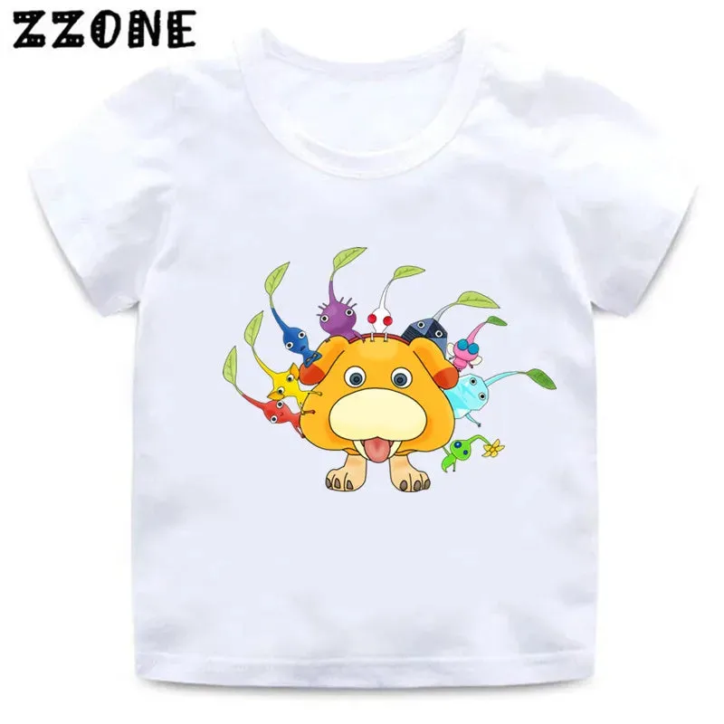 Hot Sale Video Game Pikmin 4 Print Cartoon Kids T-Shirts Cute Funny Girls Clothes Baby Boys T shirt Summer Children Tops,ooo5868