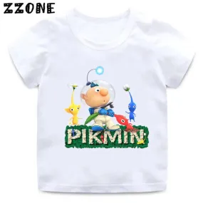 Hot Sale Video Game Pikmin 4 Print Cartoon Kids T-Shirts Cute Funny Girls Clothes Baby Boys T shirt Summer Children Tops,ooo5868
