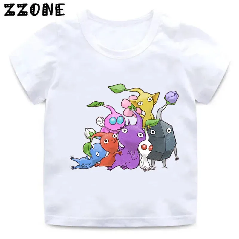 Hot Sale Video Game Pikmin 4 Print Cartoon Kids T-Shirts Cute Funny Girls Clothes Baby Boys T shirt Summer Children Tops,ooo5868