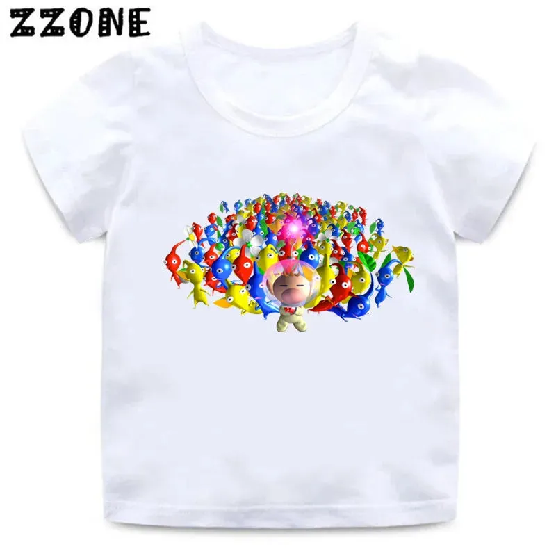 Hot Sale Video Game Pikmin 4 Print Cartoon Kids T-Shirts Cute Funny Girls Clothes Baby Boys T shirt Summer Children Tops,ooo5868