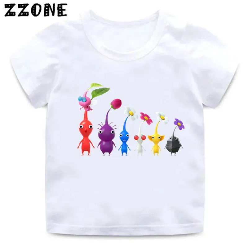 Hot Sale Video Game Pikmin 4 Print Cartoon Kids T-Shirts Cute Funny Girls Clothes Baby Boys T shirt Summer Children Tops,ooo5868