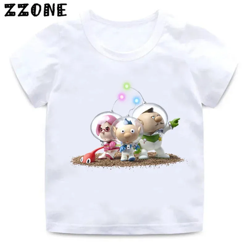 Hot Sale Video Game Pikmin 4 Print Cartoon Kids T-Shirts Cute Funny Girls Clothes Baby Boys T shirt Summer Children Tops,ooo5868