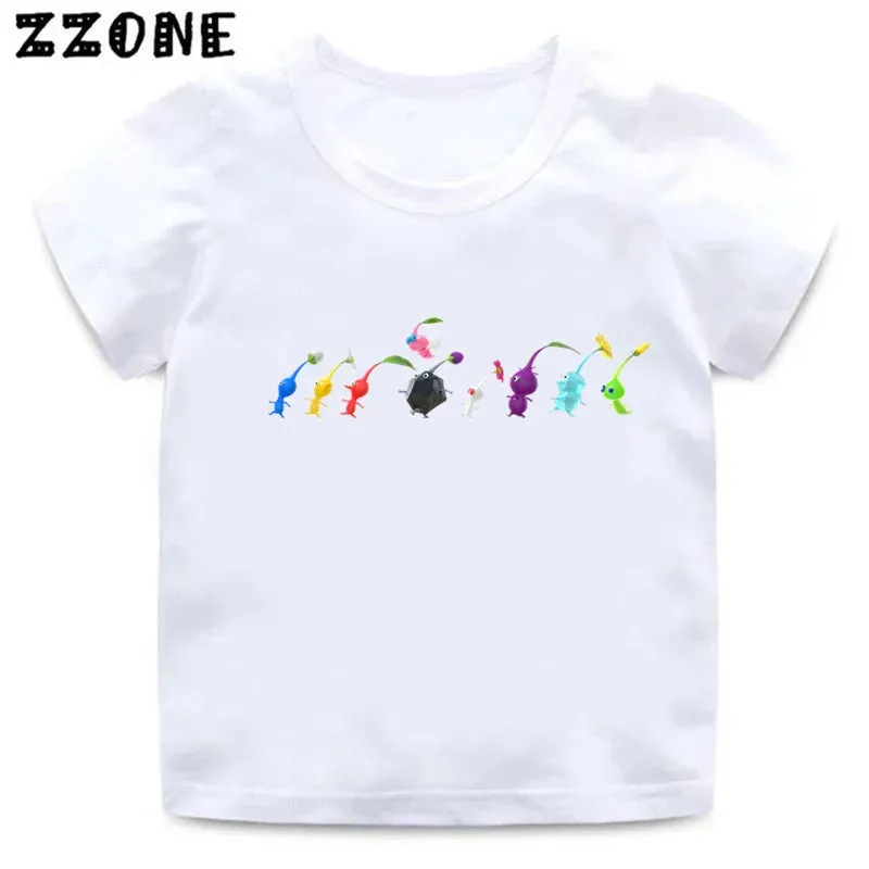 Hot Sale Video Game Pikmin 4 Print Cartoon Kids T-Shirts Cute Funny Girls Clothes Baby Boys T shirt Summer Children Tops,ooo5868