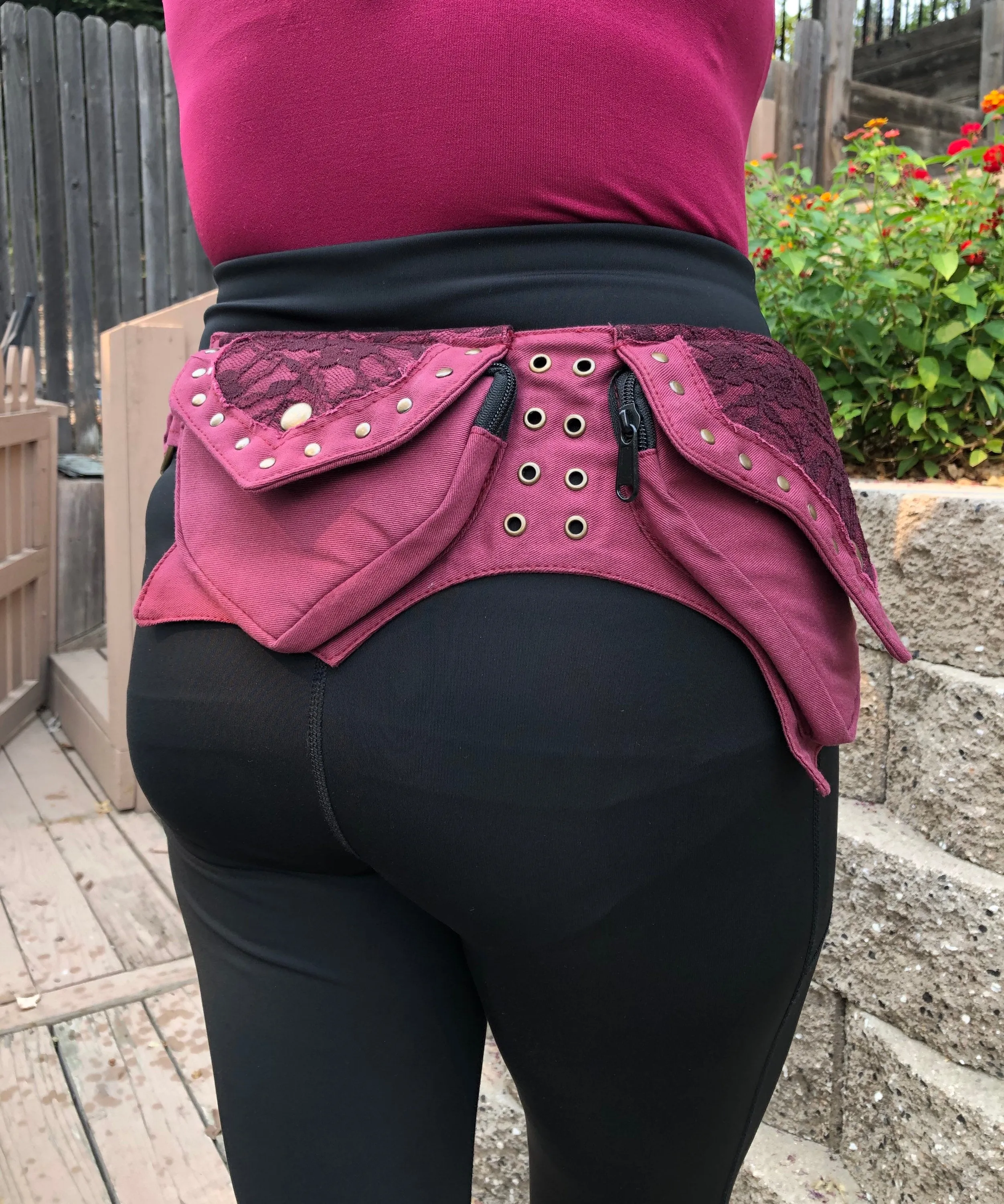 Lacy Lotus Fanny Pack Hip Pack Hip Hugger Sports Pack Steampunk Belt