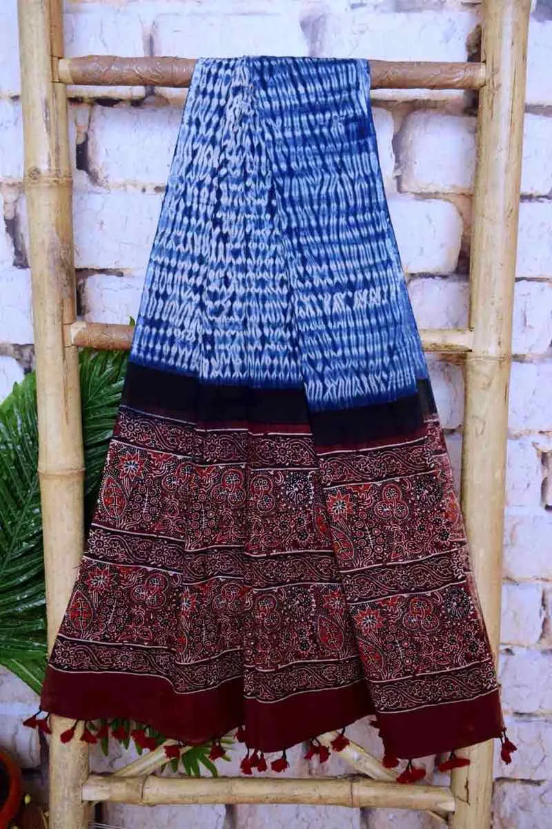 Maroon Special Ajrakh Shibori Cotton Suit