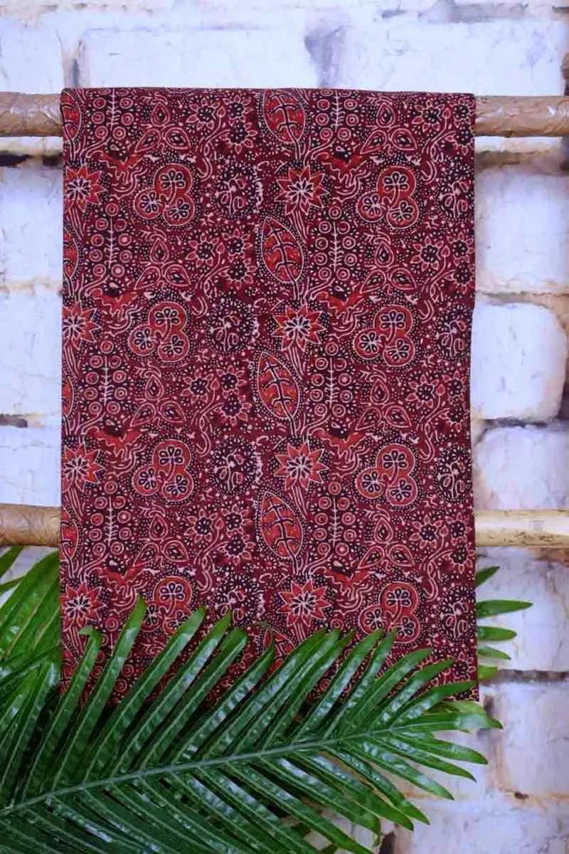 Maroon Special Ajrakh Shibori Cotton Suit