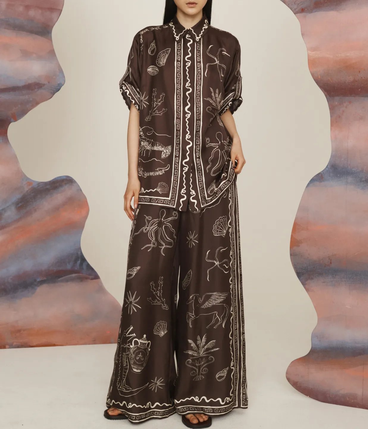 Sammy Silk Shirt in Chocolate