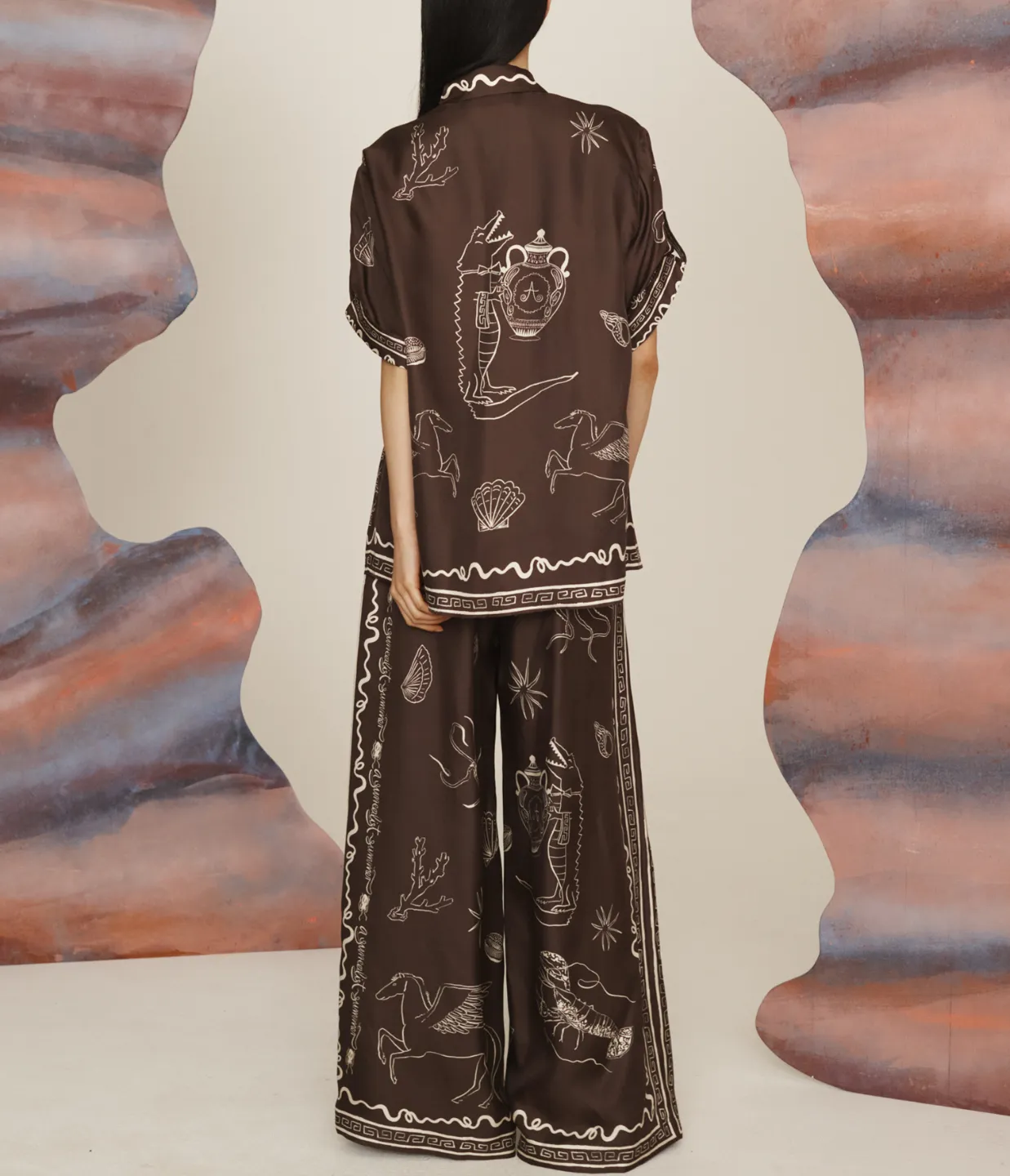 Sammy Silk Shirt in Chocolate
