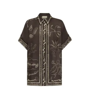 Sammy Silk Shirt in Chocolate