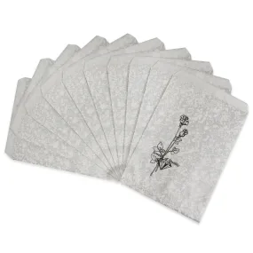 Silver Tone Flat Paper Bags - 100Bags/Pack- Multiple Sizes Available