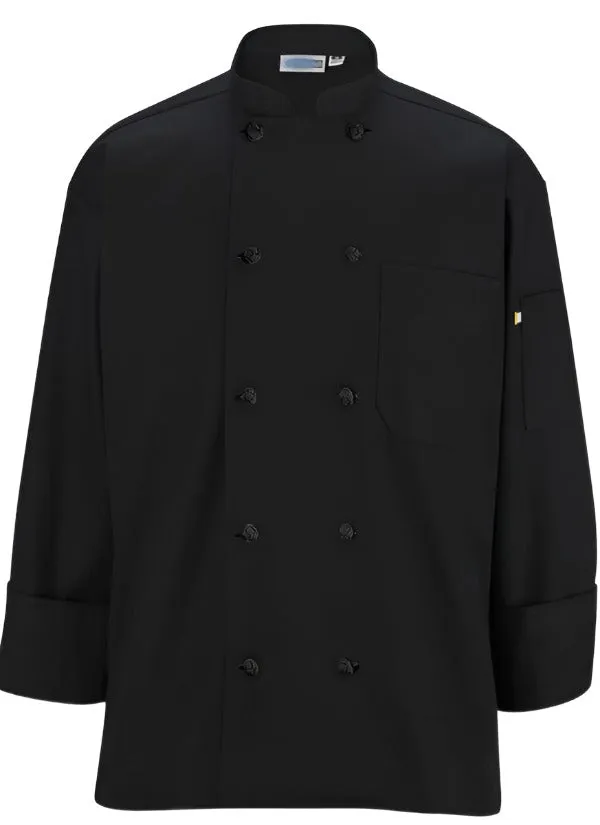 Unisex Classic 10 Knot Buttons Chef Coat Black color