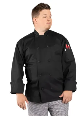 Unisex Classic 10 Knot Buttons Chef Coat Black color