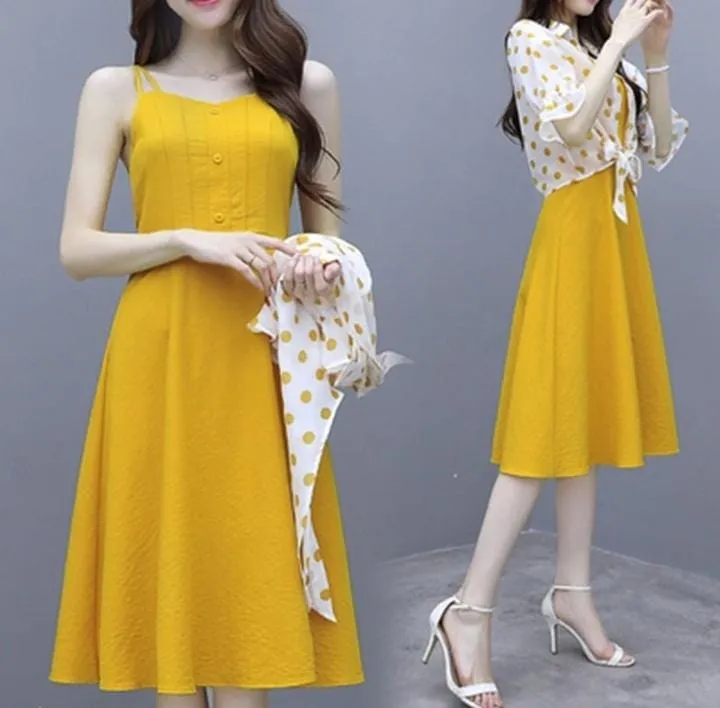 Women's Dress Strap Casual Two-Piece Set   598736