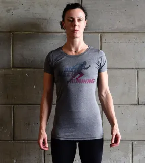 Women's Running Graphics T-shirt (Grey)